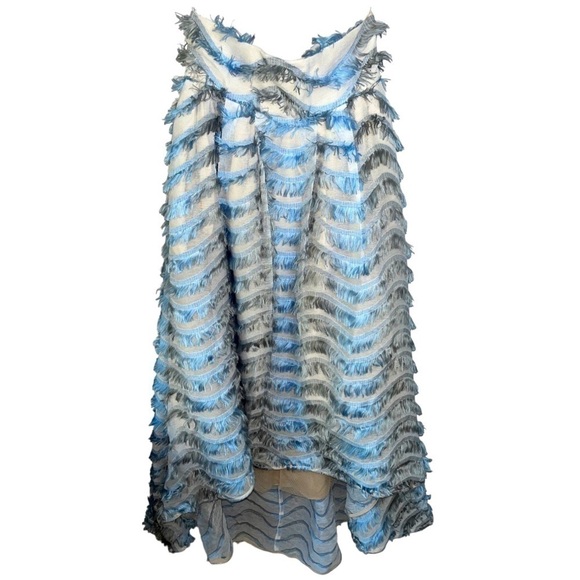 NWT Elliatt Silhouette Hi-Lo Blue Creme Maxi Skirt Fringe Women’s Small Evening - Picture 4 of 11